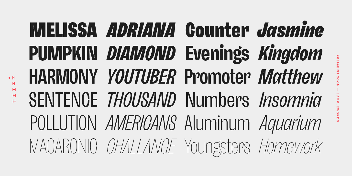 Example font Freigeist XWide #11